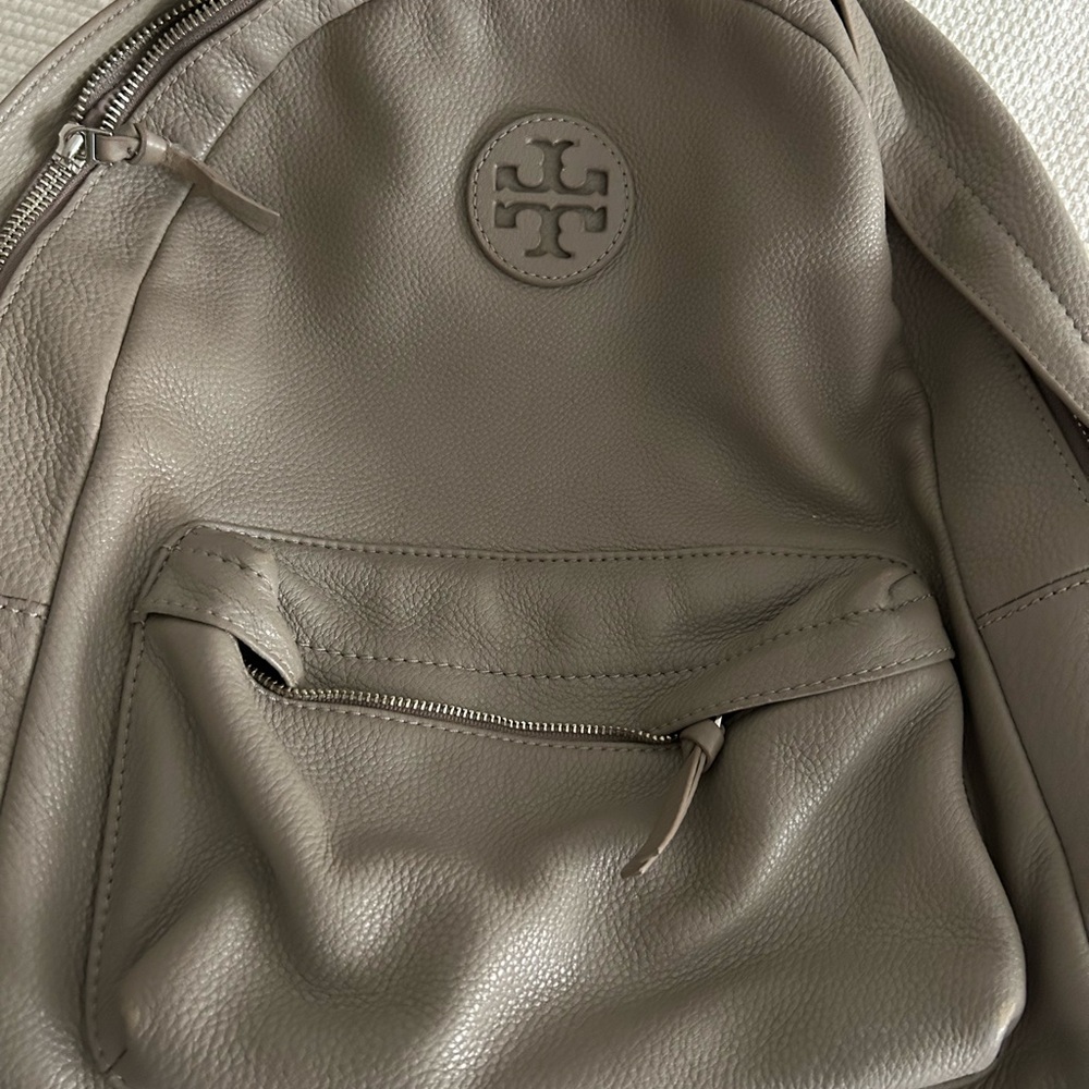 Tory Burch Taupe Leather Backpack